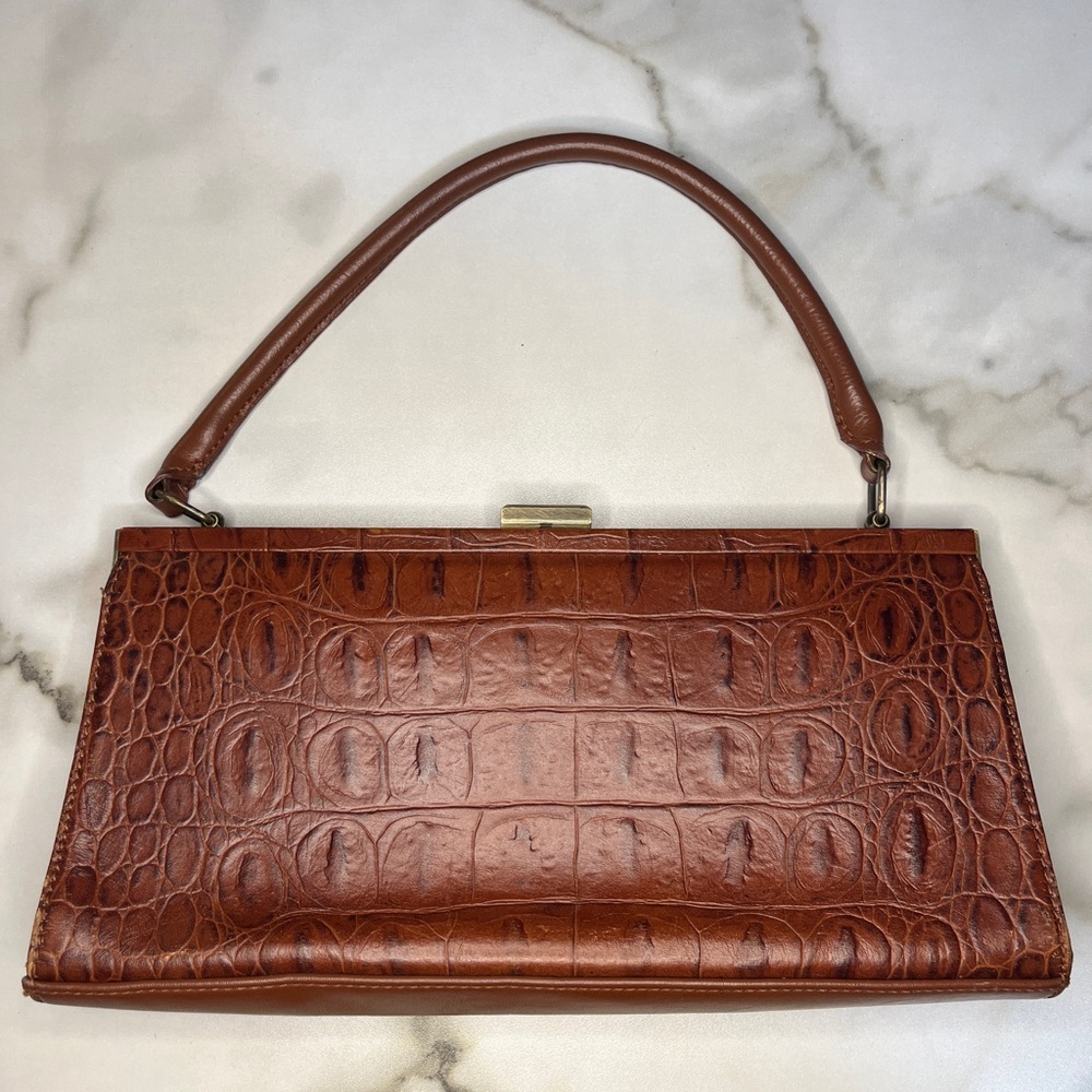 Elegant Vintage Franco Sarto Crocodile-Embossed Women's Bag